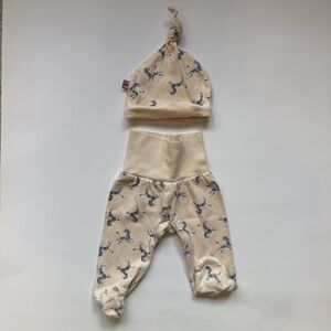 Magnetic Me footie pants and cap zebra motif